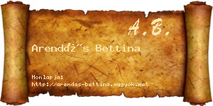 Arendás Bettina névjegykártya