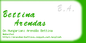 bettina arendas business card